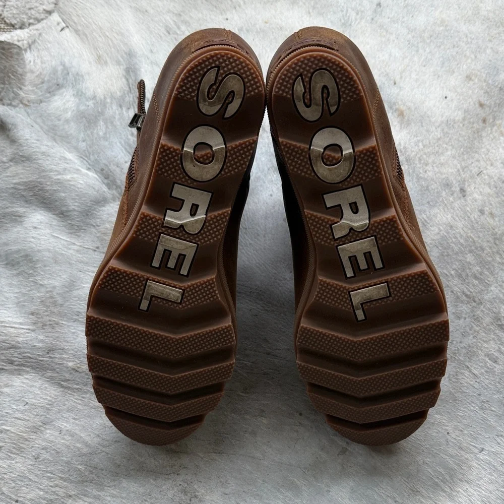 Sorel Joan of Arctic Brown Leather Ankle Boots - Picture 6 of 9